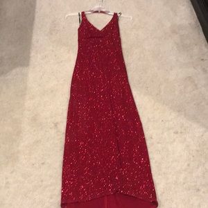 Red sparkly dress.